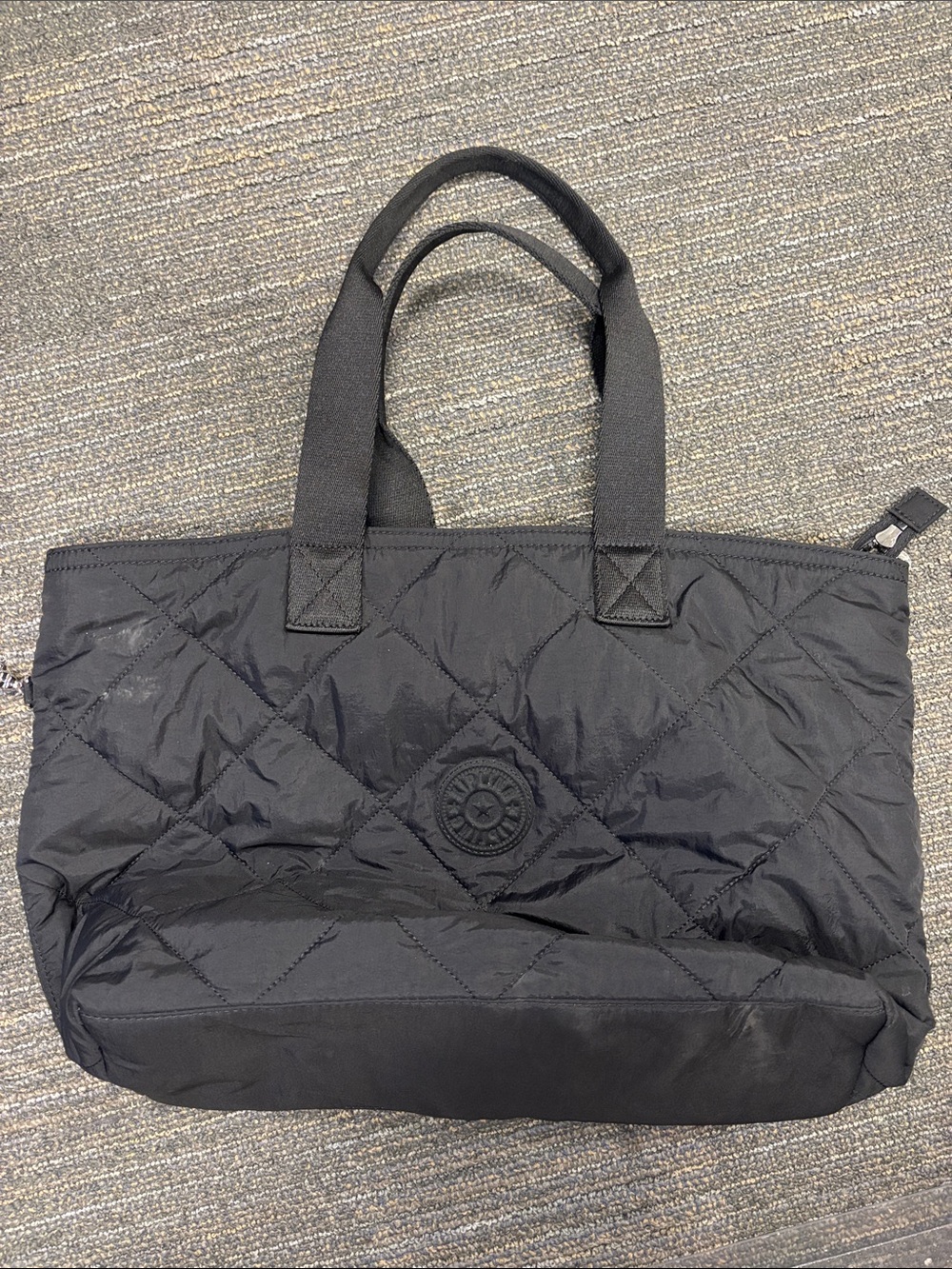 Kipling Quilted Black Nylon Tote